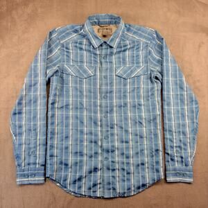 Royal Robbins Insect Shield Shirt Men's Small Blue Long Sleeve Standard Fit Fish